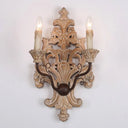 Vintage White Wood 2-Light Candle Wall Sconce For Porch Distressed