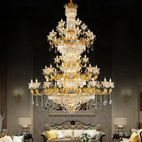 Vivienne French Copper Crystal Candle Chandelier Duplex Stair Pendant Light chandelier
