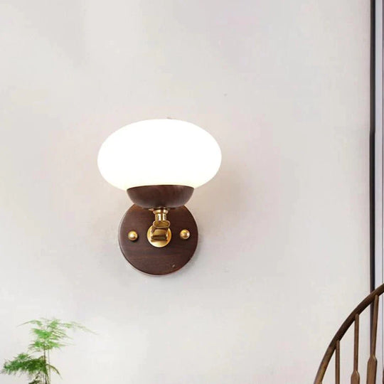Walnuss Kreative Schlafzimmer Studie Gehweg Wandleuchten Einfache Holz Kupfer Wandleuchten