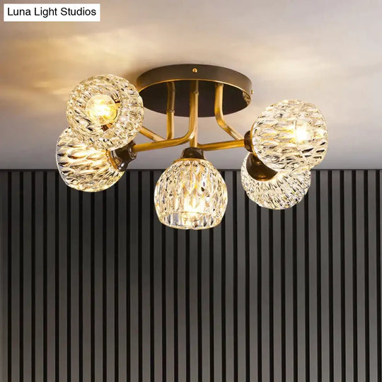 Warm All-Copper Master Bedroom Ceiling Lamp