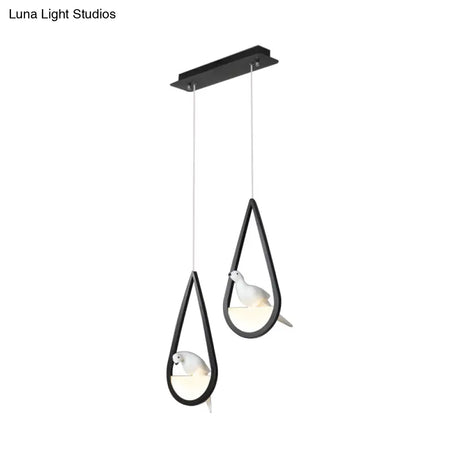 Waterdrop Acrylic Hanging Lamp: 1/2/3 Lights | Black/White Warm/White Light Dining Room Pendant