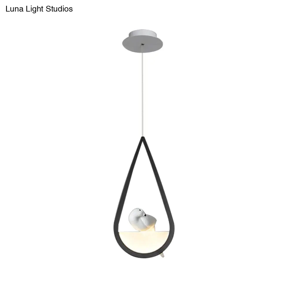 Waterdrop Acrylic Hanging Lamp: 1/2/3 Lights | Black/White Warm/White Light Dining Room Pendant