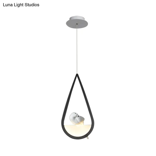 Waterdrop Acrylic Hanging Lamp: 1/2/3 Lights | Black/White Warm/White Light Dining Room Pendant