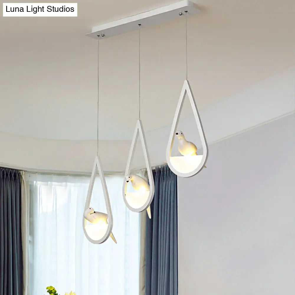 Waterdrop Acrylic Hanging Lamp: 1/2/3 Lights | Black/White Warm/White Light Dining Room Pendant