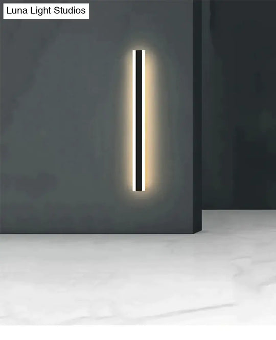 Waterproof Outdoor Wall Lamp Led Long Aluminum Light Garden Villa Porch Sconce L30Cmxw8Cm / Warm