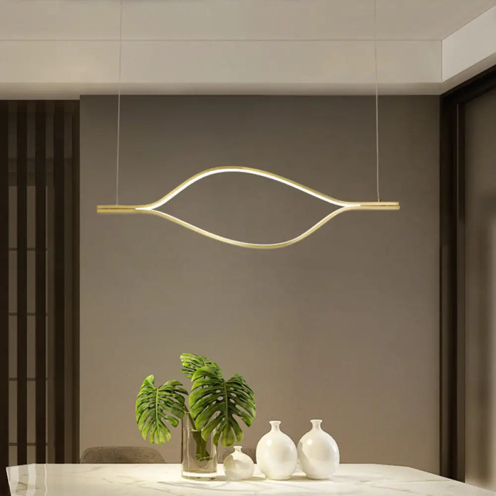 Waving Chandelier Pendant Light For Modern Living Room Décor Gold / 31.5