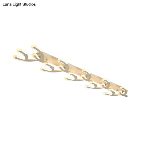 White Acrylic Led Coral Flush Mount Lamp - Minimalist 4/5 - Head Ceiling Lighting For Living Room