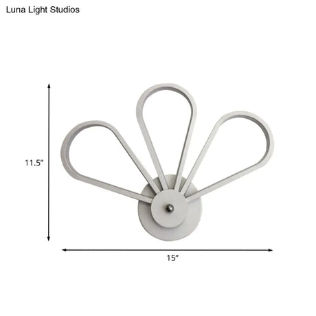 White Acrylic Led Modernist Wall Sconce Lamp With Clover Shape For Bedroom Mount Lighting