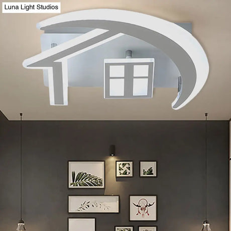 White Acrylic Nordic Flush Mount Ceiling Light Fixture For Bedroom