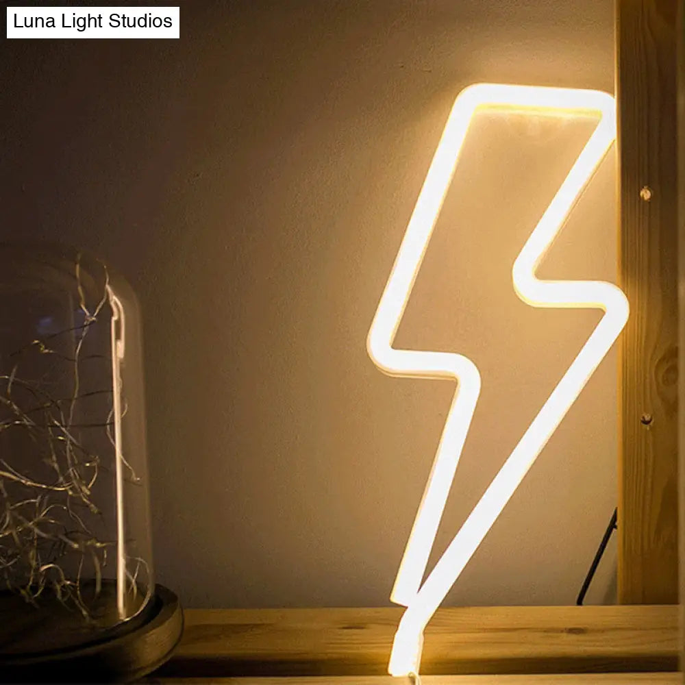 White Cartoon Shaped Led Nightstand Lamp Plastic Decorative Table Lighting For Bedrooms