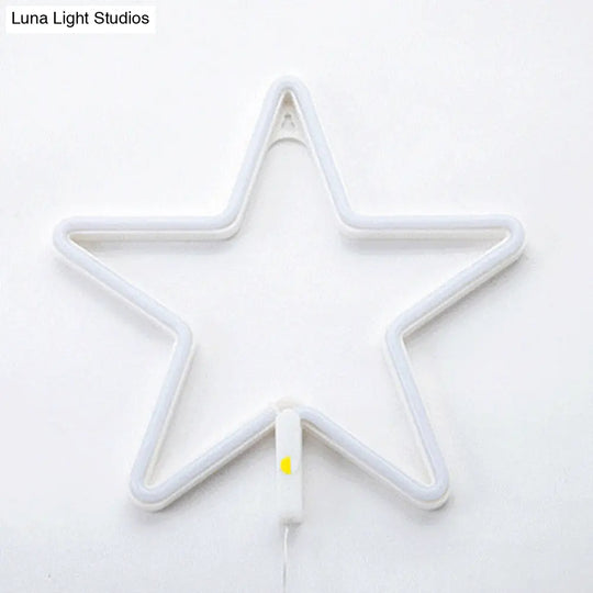 White Cartoon Shaped Led Nightstand Lamp Plastic Decorative Table Lighting For Bedrooms