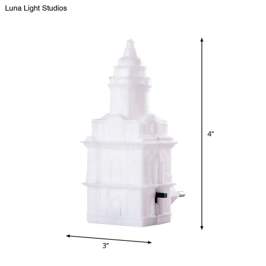White Castle Cartoon Led Wall Nightlight - Perfect Night Light For Kids Bedroom!