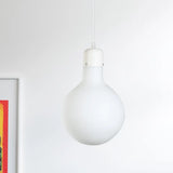 White Dining Room Pendant Light With Stylish Glass Design / Globe