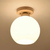 White Glass Led Flush Mount Lighting With Nordic Design – Shaded Entryway Ceiling Light Fixture / C
