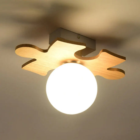 White Glass Led Flush Mount Lighting With Nordic Design – Shaded Entryway Ceiling Light Fixture / D