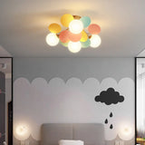 White Glass Semi Flush Circle Chandelier For Children’s Room - Creative Ceiling Light Fixture 4 /