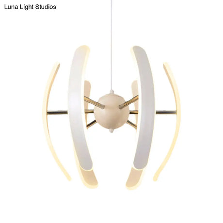 White Globe Pendant Chandelier - Postmodern Acrylic 1 Light Integrated Led