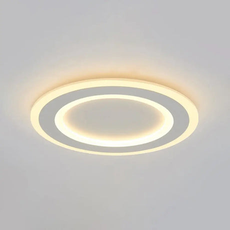 White Halo Flush Mount Led Ceiling Light With Frosted Acrylic Warm/White / Warm