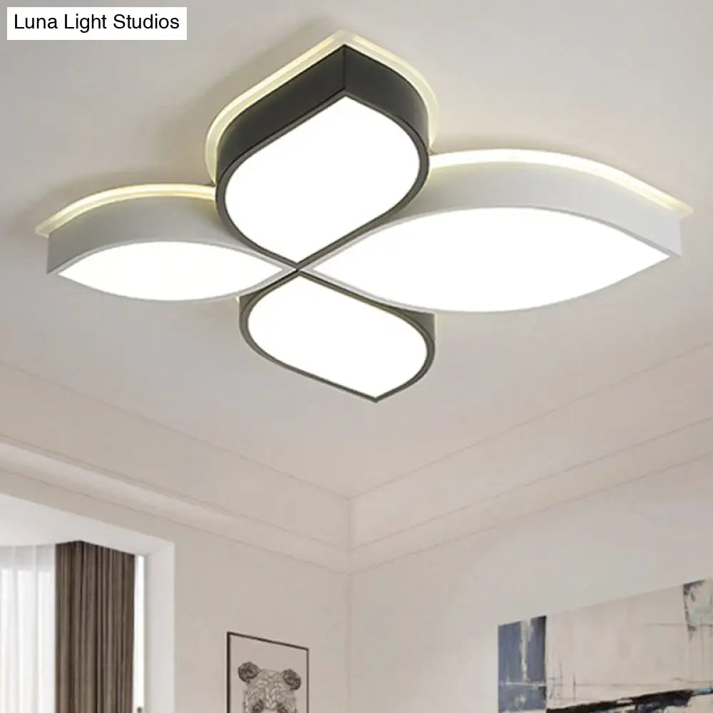 White Led Ceiling Light - Simple Style 4 - Petal Acrylic Mount For Dining Room / 18’ Warm