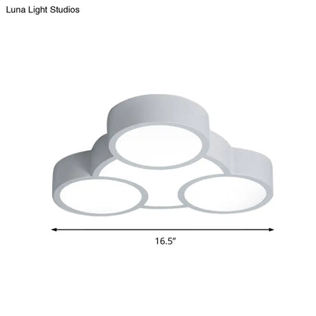 White Led Flush Mount Ceiling Lamp For Kindergarten With Simple Acrylic Design