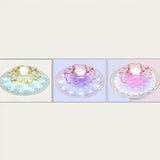 White Led Flush Mount Ceiling Light With Contemporary Floral Crystal Design / 7’ Rgb And Color