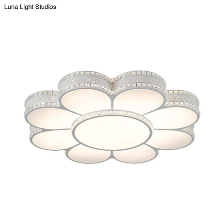 White Led Petal Ceiling Flush Mount Lamp - 19.5’/23.5’/31.5’ Modern Acrylic Warm 3 Color Light