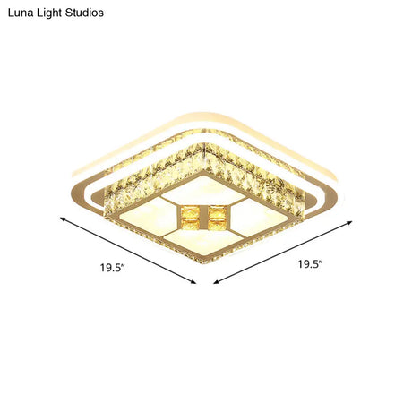 White Led Wide Ceiling Mount Flush Light Fixture - 14’/19.5’/23.5’ Width