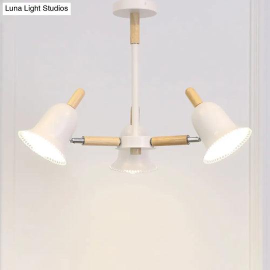 White Nordic Ceiling Pendant Wood Chandelier For Stylish Living Room Décor