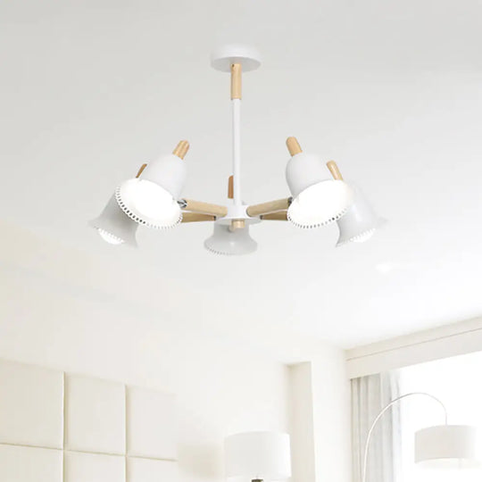 White Nordic Ceiling Pendant Wood Chandelier For Stylish Living Room Décor 5 /