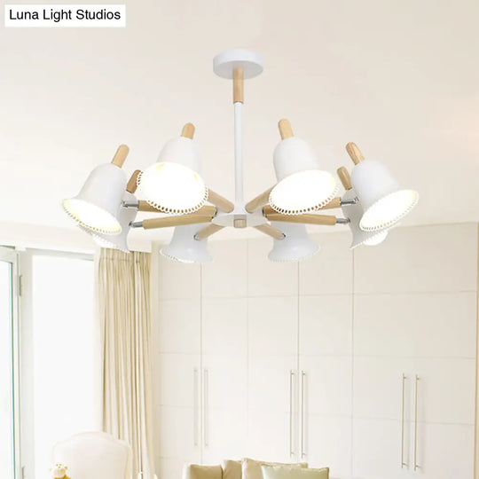 White Nordic Ceiling Pendant Wood Chandelier For Stylish Living Room Décor