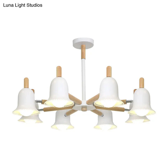 White Nordic Ceiling Pendant Wood Chandelier For Stylish Living Room Décor
