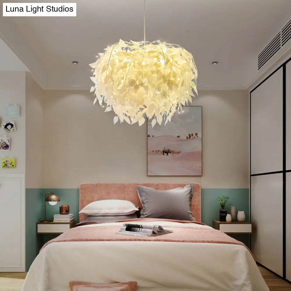 Sleek Nordic Fabric Pendant Light: White Domed Suspension For Living Room