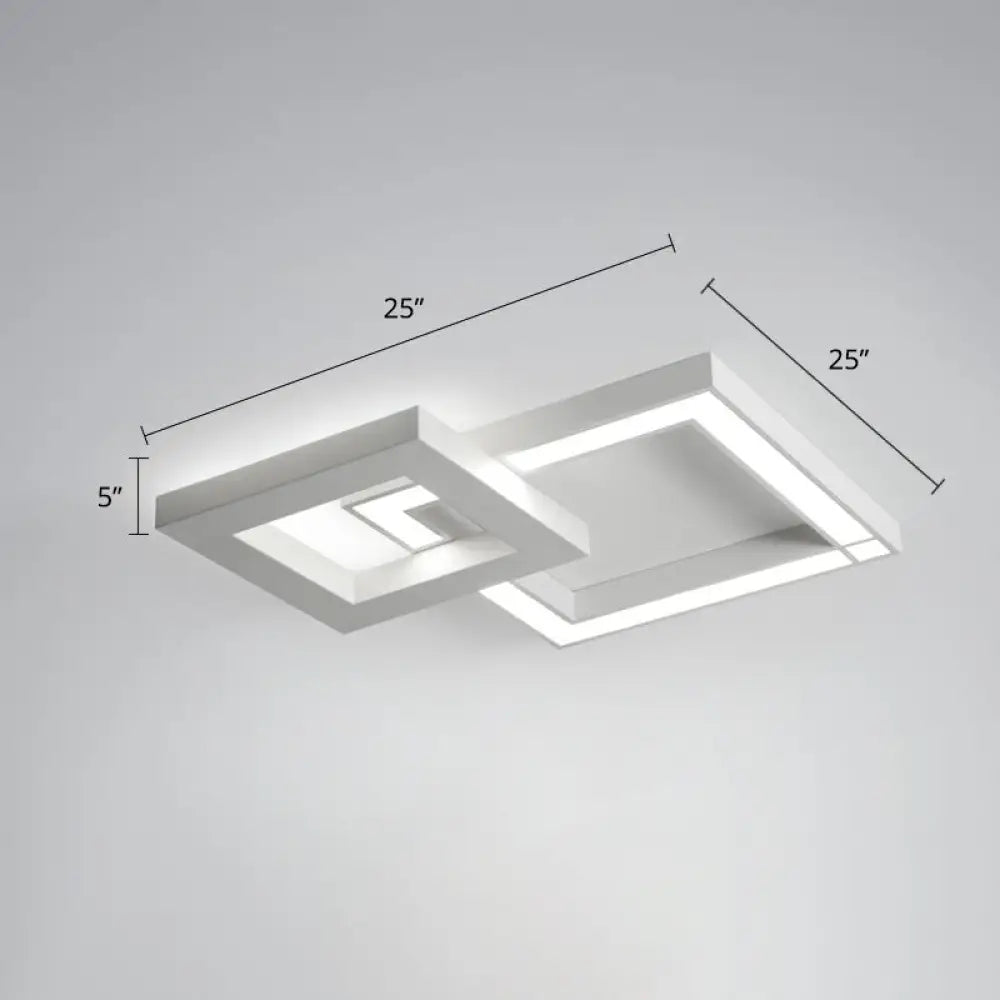 White Nordic Led Ceiling Light Fixture For Modern Living Rooms / 25’