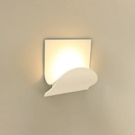 White Nordic Style Led Wall Sconce - Shaded Acrylic Corridor Light Fixture / G