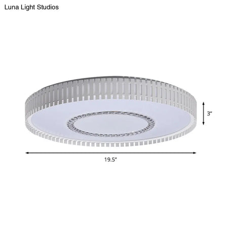 White Round Led Acrylic Flush Mount Ceiling Lamp - Simple And Versatile Lighting Fixture In