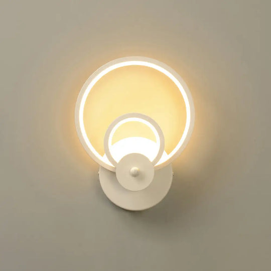 White Shaded Led Wall Light For Living Room - Simplicity Meets Acrylic Mount Lighting / C