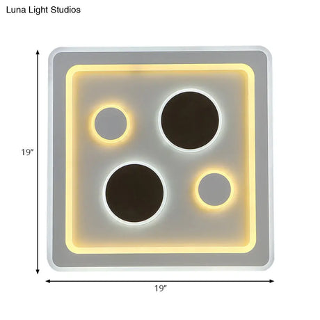 White Square Living Room Ceiling Lamp - Modern Acrylic Light Fixture