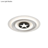 White Star Flushmount Cartoon Acrylic Led Ceiling Light In Warm/White