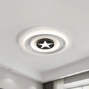 White Star Flushmount Cartoon Acrylic Led Ceiling Light In Warm/White / Warm
