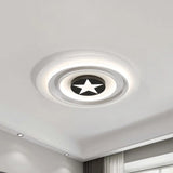 White Star Flushmount Cartoon Acrylic Led Ceiling Light In Warm/White / Warm