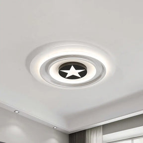 White Star Flushmount Cartoon Acrylic Led Ceiling Light In Warm/White / Warm