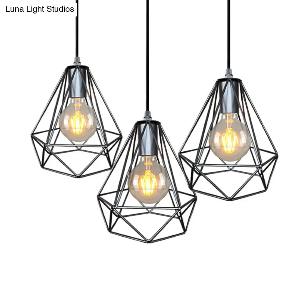 Wire Cage Pendant Light In Black/Copper/Gold | Ideal For Living Room Lighting