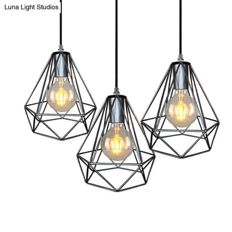 Wire Cage Pendant Light In Black/Copper/Gold | Ideal For Living Room Lighting