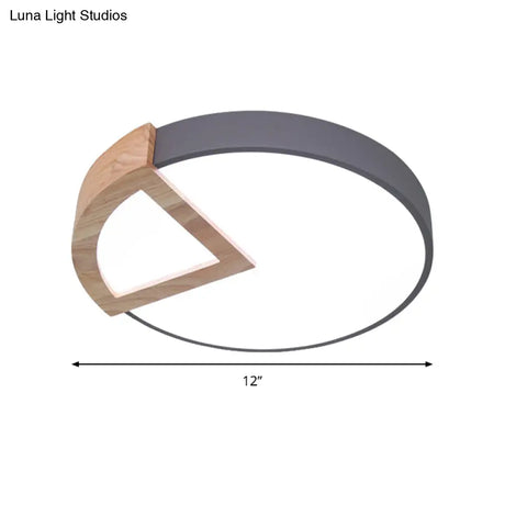 Wood Triangle Nordic Led Ceiling Lamp In 5 Colors (Warm/White) For Kindergarten