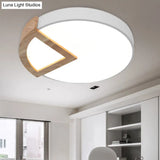 Wood Triangle Nordic Led Ceiling Lamp In 5 Colors (Warm/White) For Kindergarten