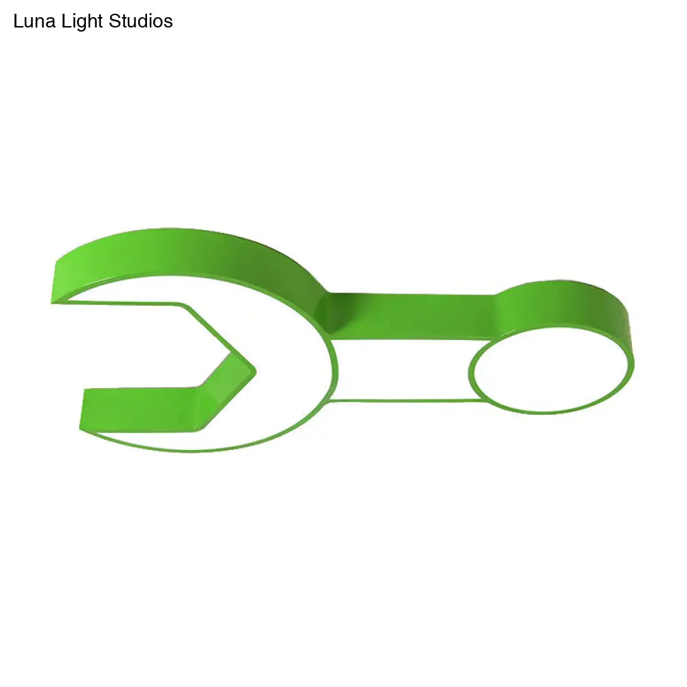 Wrench Shape Ceiling Mount Light: Charming Acrylic Fixture For Kindergarten Bedroom