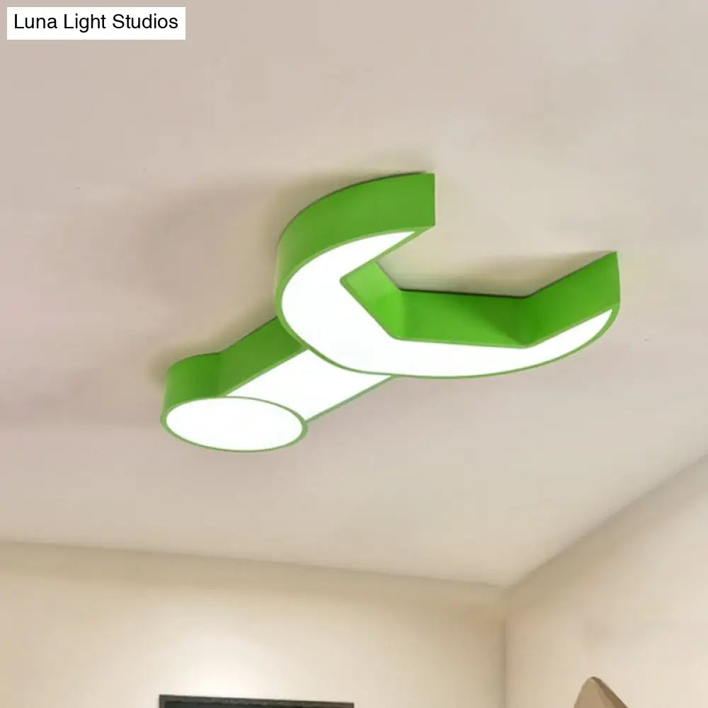 Wrench Shape Ceiling Mount Light: Charming Acrylic Fixture For Kindergarten Bedroom