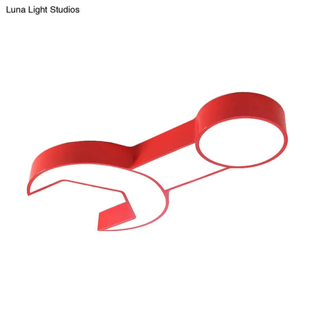 Wrench Shape Ceiling Mount Light: Charming Acrylic Fixture For Kindergarten Bedroom