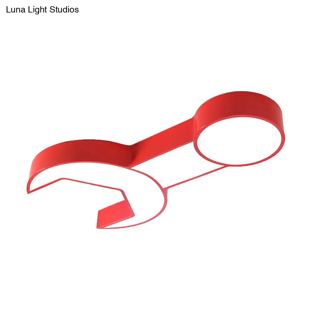 Wrench Shape Ceiling Mount Light: Charming Acrylic Fixture For Kindergarten Bedroom