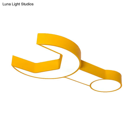 Wrench Shape Ceiling Mount Light: Charming Acrylic Fixture For Kindergarten Bedroom